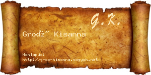 Groó Kisanna névjegykártya